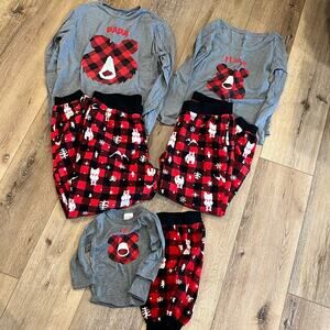 Mama‎ Papa Lil Bear Buffalo Plaid Fleece Pajamas